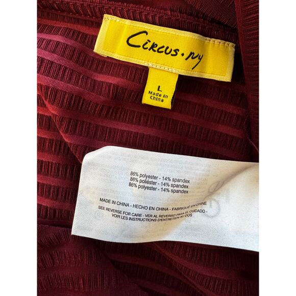 New CIRCUS BY SAM EDELMAN Women's Maroon Cut Out Kelsie Long Sleeve Top Size L - Picture 5 of 6